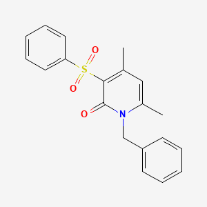 molecular formula C20H19NO3S B2834610 1-benzyl-4,6-dimethyl-3-(phenylsulfonyl)-2(1H)-pyridinone CAS No. 306977-13-9