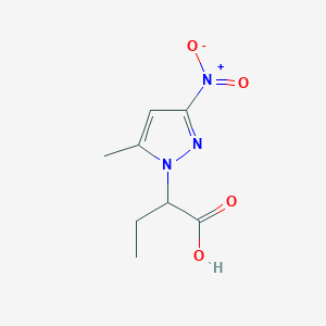 molecular formula C8H11N3O4 B2834612 2-(5-methyl-3-nitro-1H-pyrazol-1-yl)butanoic acid CAS No. 1005577-15-0