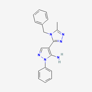 molecular formula C19H18N6 B2834613 4-(4-benzyl-5-methyl-4H-1,2,4-triazol-3-yl)-1-phenyl-1H-pyrazol-5-ylamine CAS No. 329901-28-2