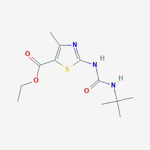 molecular formula C12H19N3O3S B2834617 Ethyl 2-(3-(tert-butyl)ureido)-4-methylthiazole-5-carboxylate CAS No. 1286717-65-4