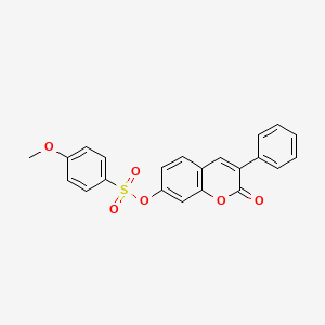 molecular formula C22H16O6S B2834620 2-oxo-3-phenyl-2H-chromen-7-yl 4-methoxybenzenesulfonate CAS No. 896040-16-7