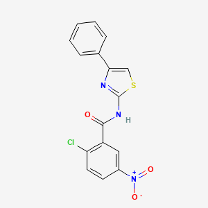 molecular formula C16H10ClN3O3S B2834626 2-氯-5-硝基-N-(4-苯基-1,3-噻唑-2-基)苯甲酰胺 CAS No. 307536-44-3