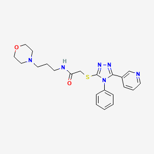 molecular formula C22H26N6O2S B2834655 N-(3-morpholin-4-ylpropyl)-2-[(4-phenyl-5-pyridin-3-yl-1,2,4-triazol-3-yl)sulfanyl]acetamide CAS No. 315239-15-7