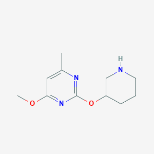 molecular formula C11H17N3O2 B2834692 4-甲氧基-6-甲基-2-(哌啶-3-氧基)嘧啶 CAS No. 1564584-11-7