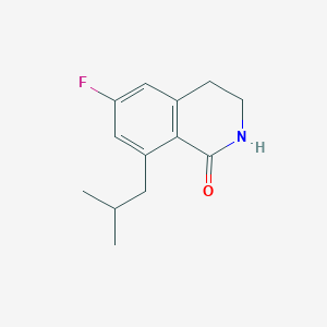 molecular formula C13H16FNO B2834695 6-氟-8-(2-甲基丙基)-1,2,3,4-四氢异喹啉-1-酮 CAS No. 1595029-04-1