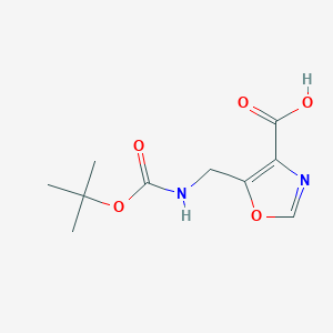 molecular formula C10H14N2O5 B2834696 5-({[(叔丁氧羰基)氨基]甲基}-1,3-噁唑-4-羧酸 CAS No. 2089255-71-8