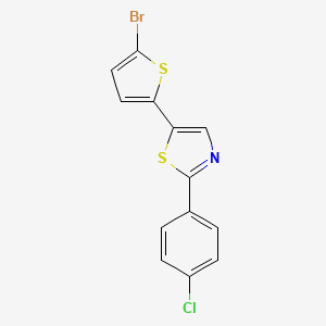 molecular formula C13H7BrClNS2 B2834697 5-(5-溴噻吩-2-基)-2-(4-氯苯基)-1,3-噻唑 CAS No. 329080-44-6
