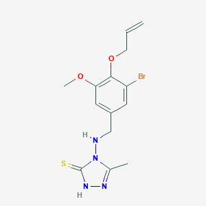 molecular formula C14H17BrN4O2S B283470 4-{[4-(allyloxy)-3-bromo-5-methoxybenzyl]amino}-5-methyl-4H-1,2,4-triazol-3-ylhydrosulfide 