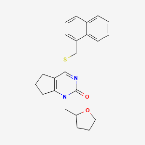 molecular formula C23H24N2O2S B2834709 4-((萘-1-基甲硫基)-1-((四氢呋喃-2-基)甲基)-6,7-二氢-1H-环戊[d]嘧啶-2(5H)-酮 CAS No. 899756-36-6