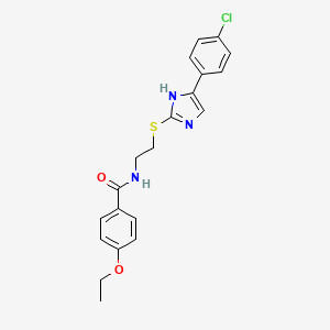 molecular formula C20H20ClN3O2S B2834718 N-(2-((5-(4-chlorophenyl)-1H-imidazol-2-yl)thio)ethyl)-4-ethoxybenzamide CAS No. 897456-85-8