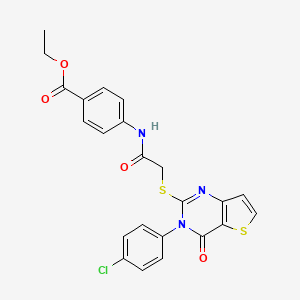 Ethyl 4-[({[3-(4-chlorophenyl)-4-oxo-3,4-dihydrothieno[3,2-d]pyrimidin-2-yl]sulfanyl}acetyl)amino]benzoate