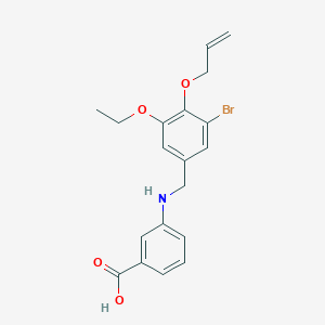 molecular formula C19H20BrNO4 B283473 3-{[4-(Allyloxy)-3-bromo-5-ethoxybenzyl]amino}benzoicacid 