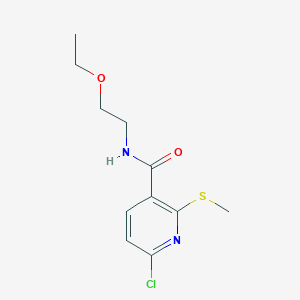 molecular formula C11H15ClN2O2S B2834731 6-chloro-N-(2-ethoxyethyl)-2-(methylsulfanyl)pyridine-3-carboxamide CAS No. 1384645-87-7