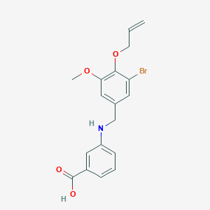 molecular formula C18H18BrNO4 B283474 3-{[4-(Allyloxy)-3-bromo-5-methoxybenzyl]amino}benzoic acid 