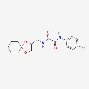 B2834741 N1-(1,4-dioxaspiro[4.5]decan-2-ylmethyl)-N2-(4-fluorophenyl)oxalamide CAS No. 899730-56-4