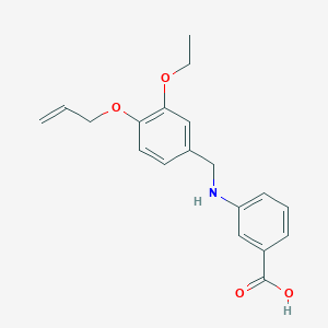 molecular formula C19H21NO4 B283475 3-{[4-(Allyloxy)-3-ethoxybenzyl]amino}benzoic acid 