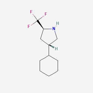 molecular formula C11H18F3N B2834767 (2S,4S)-4-Cyclohexyl-2-(trifluoromethyl)pyrrolidine CAS No. 2166240-53-3