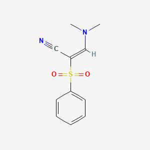 molecular formula C11H12N2O2S B2834779 (2E)-3-(二甲氨基)-2-(苯基磺酰)丙烯腈 CAS No. 1008108-50-6