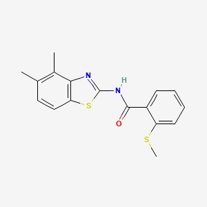 molecular formula C17H16N2OS2 B2834803 N-(4,5-dimethylbenzo[d]thiazol-2-yl)-2-(methylthio)benzamide CAS No. 896350-68-8