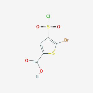 molecular formula C5H2BrClO4S2 B2834848 5-Bromo-4-(chlorosulfonyl)thiophene-2-carboxylic acid CAS No. 172461-89-1