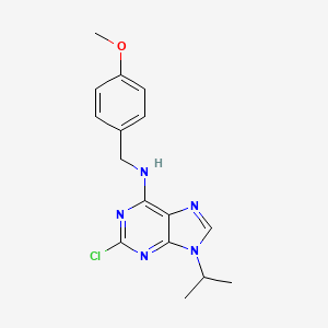 molecular formula C16H18ClN5O B2834872 2-氯-9-异丙基-N-(4-甲氧基苄基)-9H-嘌呤-6-胺 CAS No. 203436-13-9