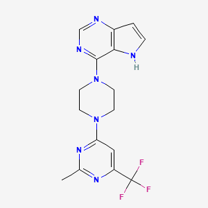 4-[4-[2-Methyl-6-(trifluoromethyl)pyrimidin-4-yl]piperazin-1-yl]-5H-pyrrolo[3,2-d]pyrimidine
