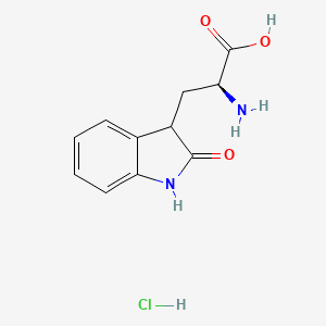 molecular formula C11H13ClN2O3 B2834892 (2S)-2-Amino-3-(2-oxoindolin-3-yl)propanoic acid hydrochloride CAS No. 911669-75-5