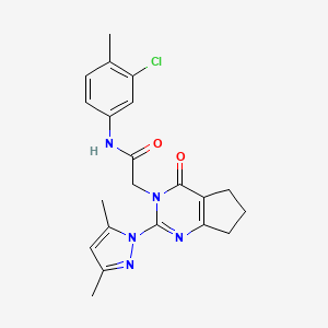 N-(3-chloro-4-methylphenyl)-2-(2-(3,5-dimethyl-1H-pyrazol-1-yl)-4-oxo-4,5,6,7-tetrahydro-3H-cyclopenta[d]pyrimidin-3-yl)acetamide