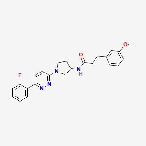 molecular formula C24H25FN4O2 B2834909 N-[1-[6-(2-Fluorophenyl)pyridazin-3-yl]pyrrolidin-3-yl]-3-(3-methoxyphenyl)propanamide CAS No. 2319717-20-7