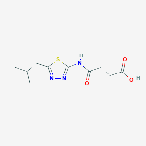 molecular formula C10H15N3O3S B2834912 3-{[5-(2-Methylpropyl)-1,3,4-thiadiazol-2-yl]carbamoyl}propanoic acid CAS No. 95454-17-4