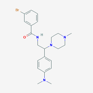 molecular formula C22H29BrN4O B2834919 3-溴-N-(2-(4-(二甲基氨基)苯基)-2-(4-甲基哌嗪-1-基)乙基)苯田酰胺 CAS No. 946218-20-8
