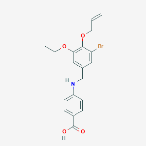 molecular formula C19H20BrNO4 B283493 4-{[4-(Allyloxy)-3-bromo-5-ethoxybenzyl]amino}benzoic acid 