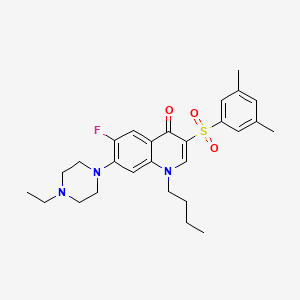 B2834931 1-butyl-3-((3,5-dimethylphenyl)sulfonyl)-7-(4-ethylpiperazin-1-yl)-6-fluoroquinolin-4(1H)-one CAS No. 931330-17-5