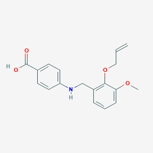 molecular formula C18H19NO4 B283496 4-{[2-(Allyloxy)-3-methoxybenzyl]amino}benzoic acid 