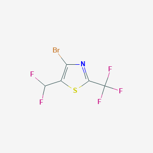 molecular formula C5HBrF5NS B2834967 4-Bromo-5-(difluoromethyl)-2-(trifluoromethyl)-1,3-thiazole CAS No. 2248272-53-7