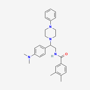 molecular formula C29H36N4O B2834968 N-(2-(4-(dimethylamino)phenyl)-2-(4-phenylpiperazin-1-yl)ethyl)-3,4-dimethylbenzamide CAS No. 946364-94-9