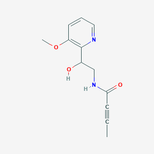 molecular formula C12H14N2O3 B2834972 N-[2-Hydroxy-2-(3-methoxypyridin-2-yl)ethyl]but-2-ynamide CAS No. 2411318-05-1