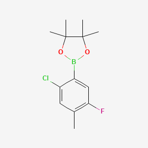 molecular formula C13H17BClFO2 B2834991 2-(2-Chloro-5-fluoro-4-methyl-phenyl)-4,4,5,5-tetramethyl-1,3,2-dioxaborolane CAS No. 1638847-79-6