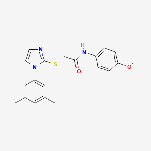 molecular formula C20H21N3O2S B2834995 2-[1-(3,5-dimethylphenyl)imidazol-2-yl]sulfanyl-N-(4-methoxyphenyl)acetamide CAS No. 851131-88-9