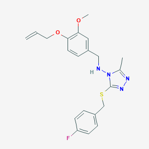 molecular formula C21H23FN4O2S B283500 N-[4-(allyloxy)-3-methoxybenzyl]-N-{3-[(4-fluorobenzyl)sulfanyl]-5-methyl-4H-1,2,4-triazol-4-yl}amine 