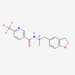 molecular formula C18H17F3N2O2 B2835009 N-(1-(2,3-二氢苯并呋喃-5-基)丙酰-2-基)-6-(三氟甲基)烟酰胺 CAS No. 2034484-29-0