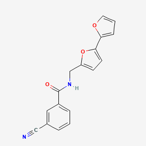 molecular formula C17H12N2O3 B2835012 N-([2,2'-bifuran]-5-ylmethyl)-3-cyanobenzamide CAS No. 2034490-05-4
