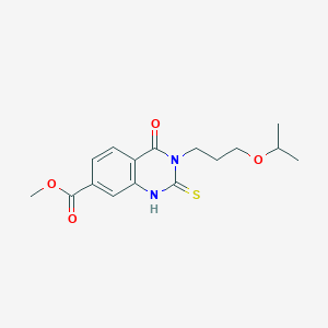 molecular formula C16H20N2O4S B2835049 甲基-3-(3-异丙氧基丙基)-4-氧代-2-硫代-1,2,3,4-四氢喹唑啉-7-羧酸酯 CAS No. 725691-82-7