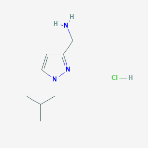 molecular formula C8H16ClN3 B2835067 1-(1-Isobutyl-1H-pyrazol-3-yl)methanamine hydrochloride CAS No. 1855907-17-3