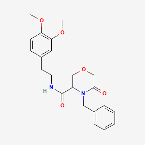 molecular formula C22H26N2O5 B2835081 4-benzyl-N-(3,4-dimethoxyphenethyl)-5-oxomorpholine-3-carboxamide CAS No. 1351582-07-4
