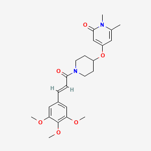 molecular formula C24H30N2O6 B2835102 (E)-1,6-二甲基-4-((1-(3-(3,4,5-三甲氧基苯基)丙烯酰)哌啶-4-基)氧基)吡啶-2(1H)-酮 CAS No. 1904628-72-3