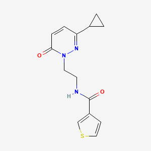 molecular formula C14H15N3O2S B2835110 N-(2-(3-cyclopropyl-6-oxopyridazin-1(6H)-yl)ethyl)thiophene-3-carboxamide CAS No. 2034430-97-0