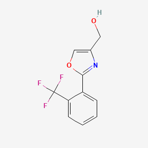 molecular formula C11H8F3NO2 B2835111 [2-[2-(Trifluoromethyl)phenyl]-1,3-oxazol-4-yl]methanol CAS No. 1890103-39-5