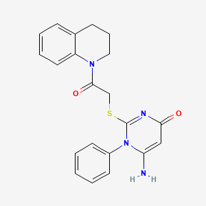 6-amino-2-[2-(3,4-dihydro-2H-quinolin-1-yl)-2-oxoethyl]sulfanyl-1-phenylpyrimidin-4-one