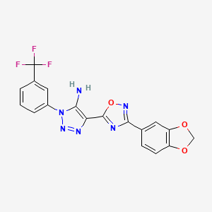 molecular formula C18H11F3N6O3 B2835122 5-[3-(1,3-Benzodioxol-5-yl)-1,2,4-oxadiazol-5-yl]-3-[3-(trifluoromethyl)phenyl]triazol-4-amine CAS No. 892762-42-4